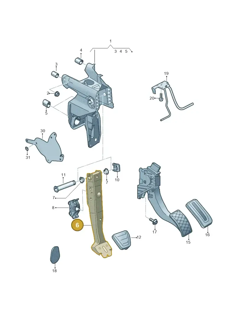 5Q2723143A — Audi A3 Sportback (2019-2021) diagram 596721700, position 6