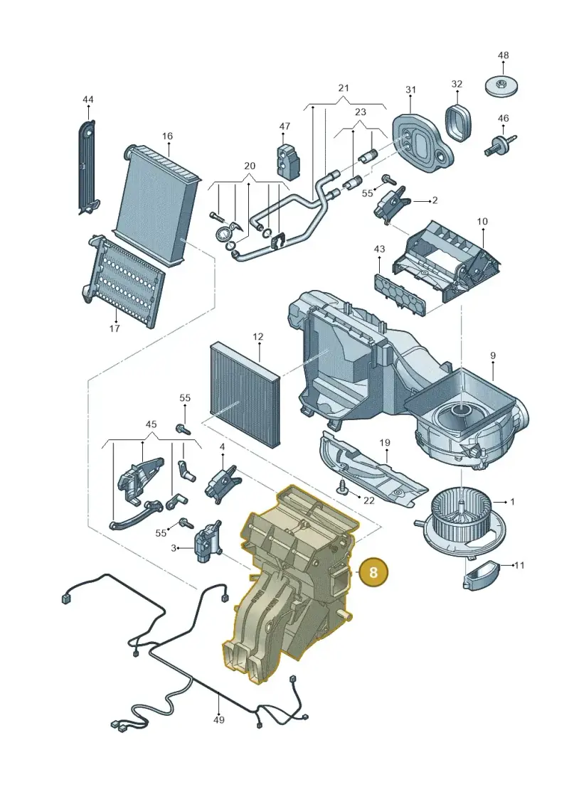 5Q2819353D — Audi A3 Sportback (2016-2020) diagram 745819200, position 8