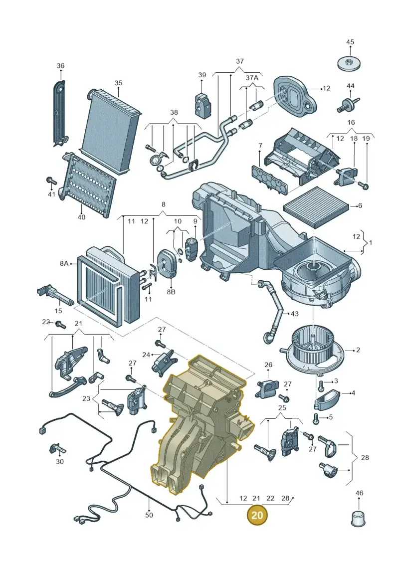 5Q2820353J — Audi RS3 Sportback (2015-2016) diagram 746820200, position 20