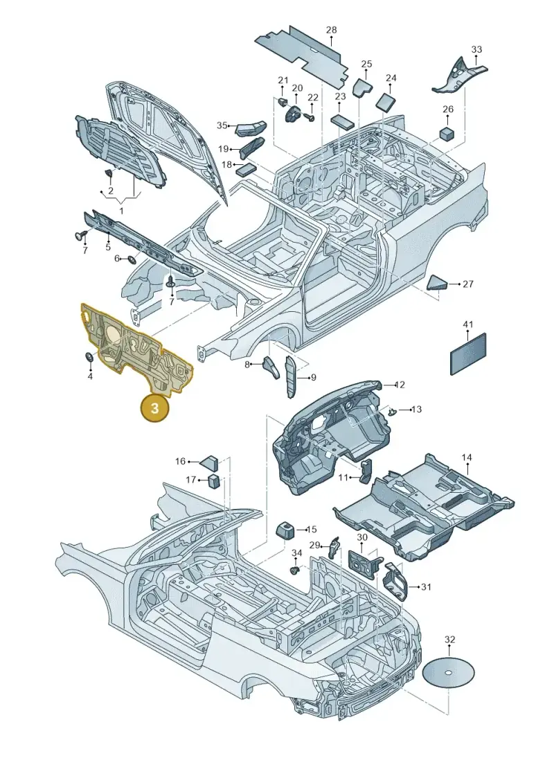 5Q2863353A — Audi A3 Cab. 1.4 (2013-2016) diagram 778863200, position 3