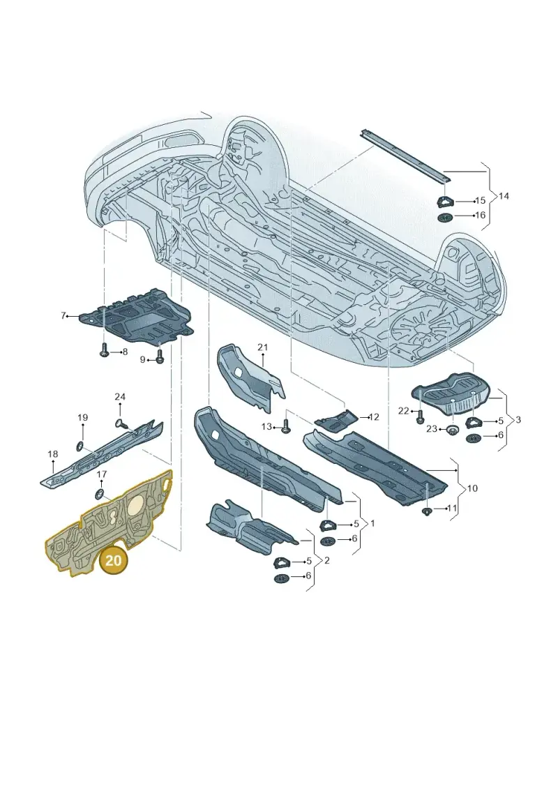 5Q2863353C — Audi RS3 Limousine (2017-2020) diagram 853825000, position 20