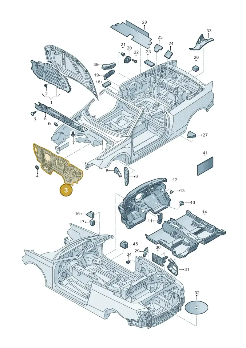 5Q2863353G — Audi A3 Cabrio (2016-2020) diagram 891863200, position 3