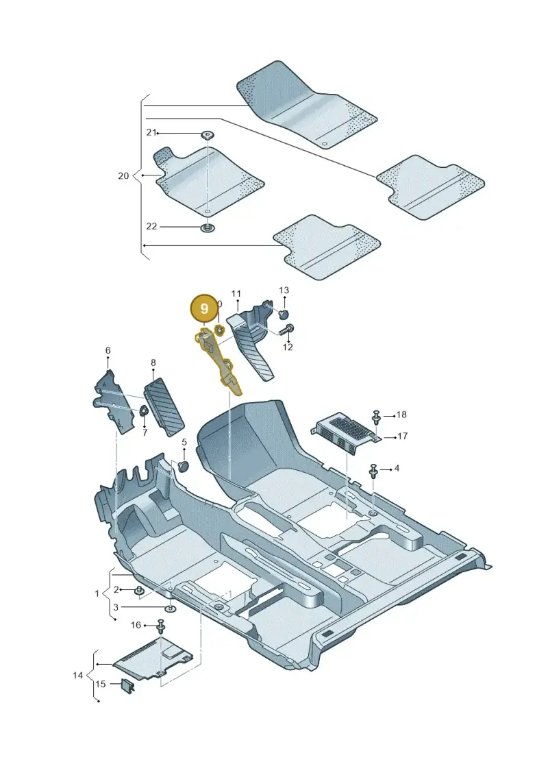 5Q2864767A — Audi A3 Sportback (2019-2021) diagram 596863000, position 9