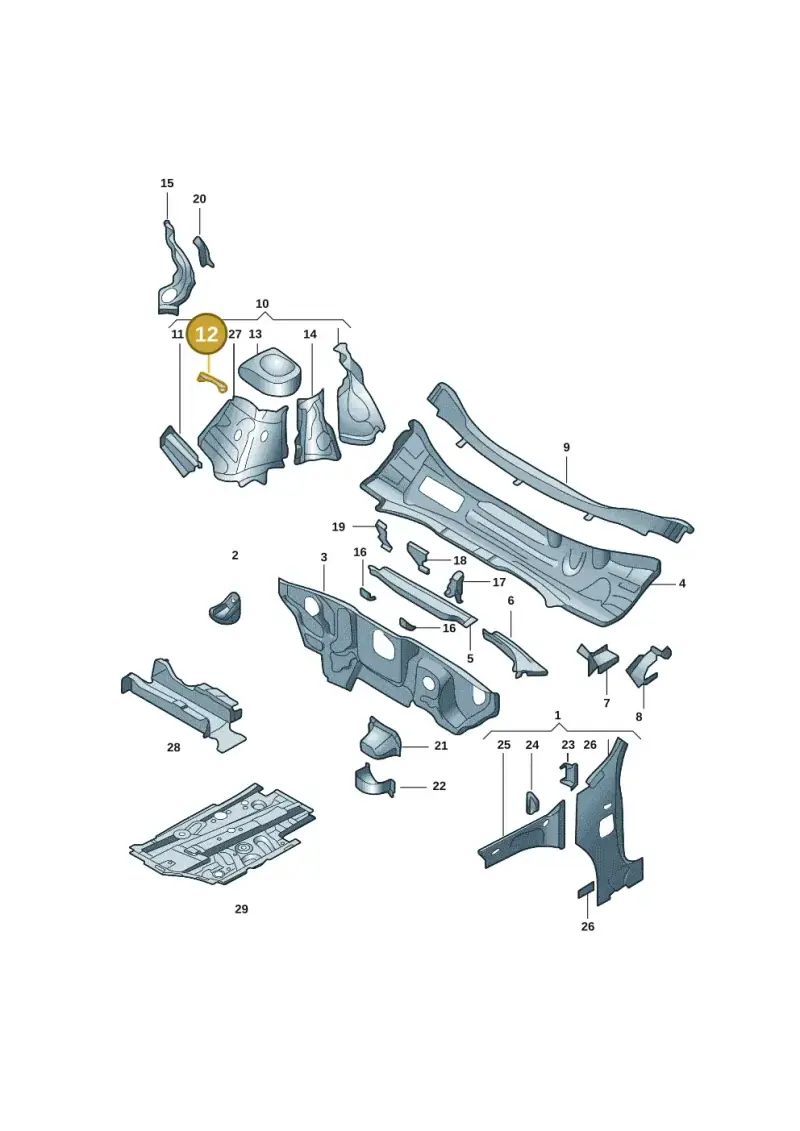 5QA121409 — Audi Q6 (2022-) diagram 4cg805500, position 12