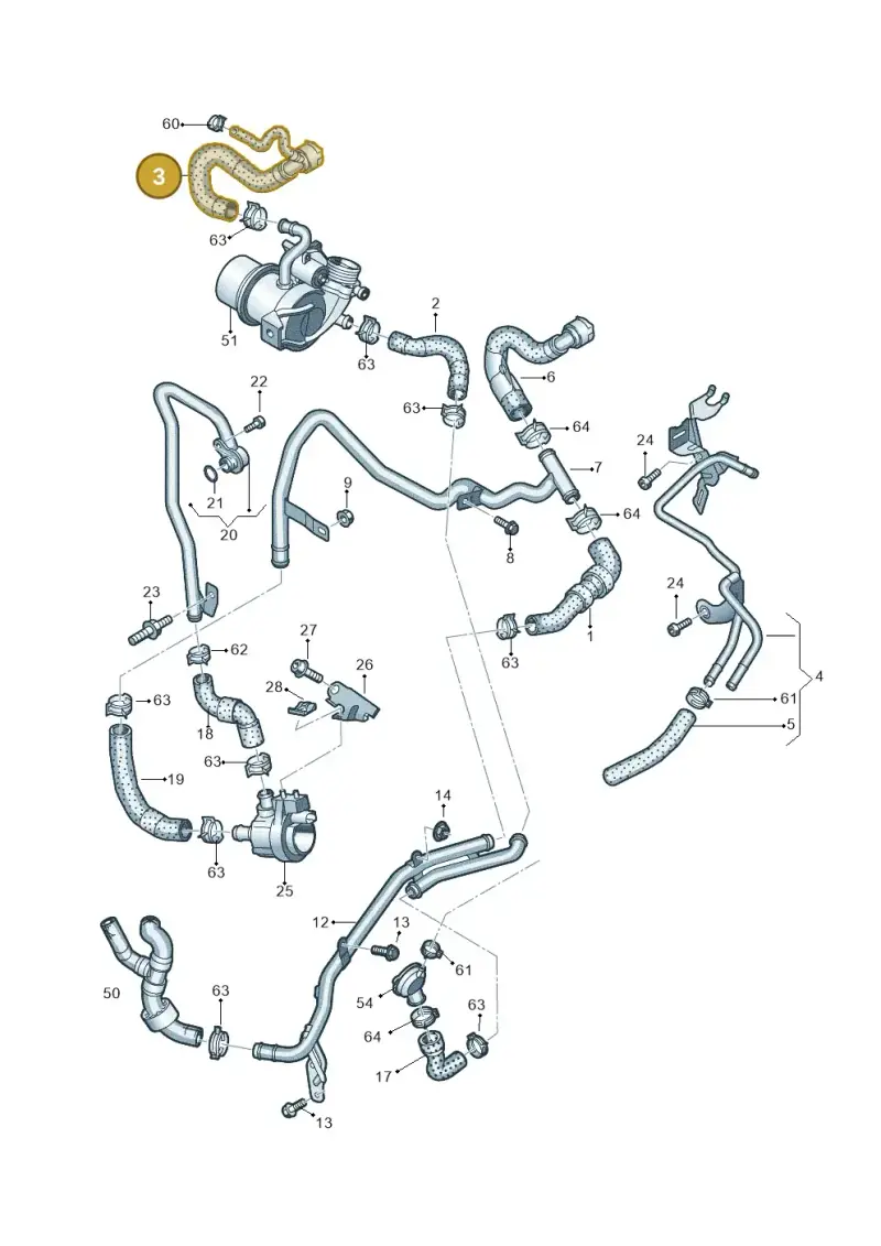 5QA122157A — Audi Q3 quattro (2018-2019) diagram 891121150, position 3