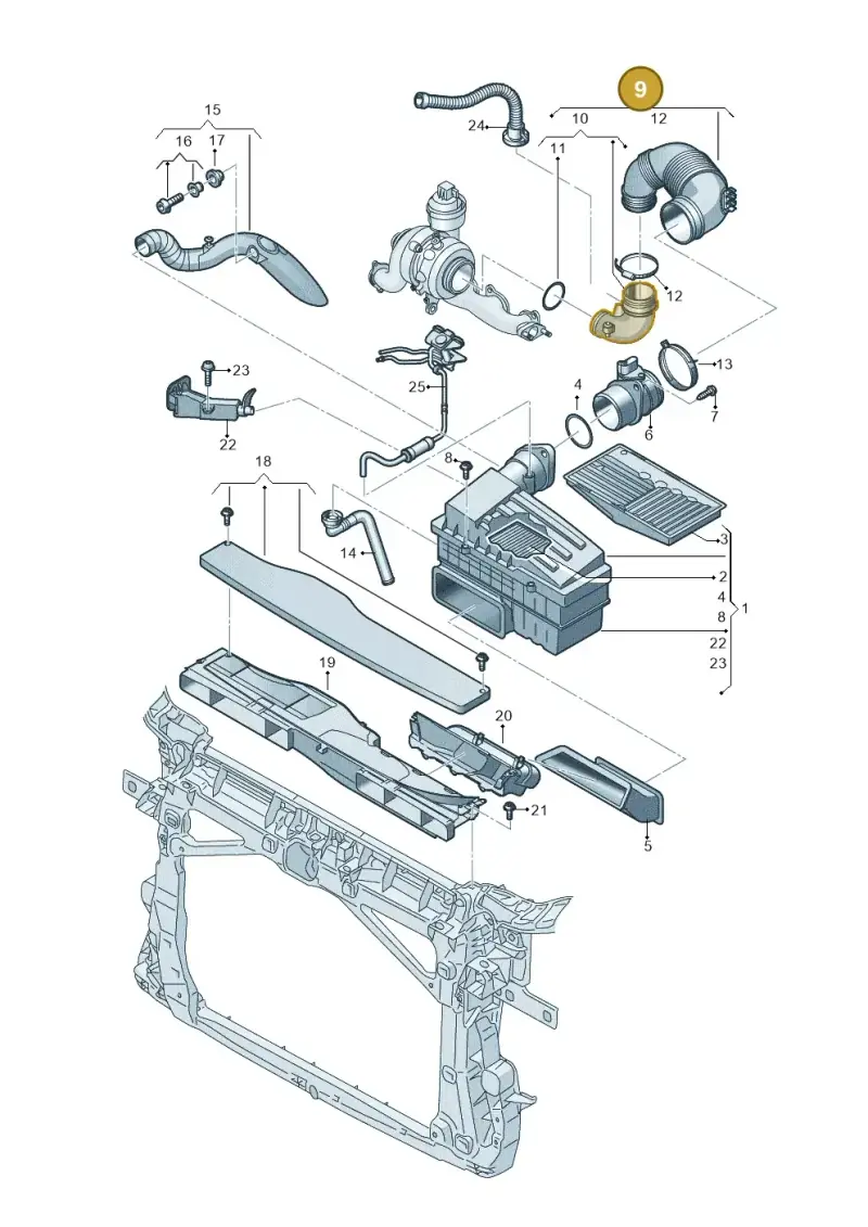 5QA129654G — Audi Q3 quattro (2018-2019) diagram 810129000, position 9