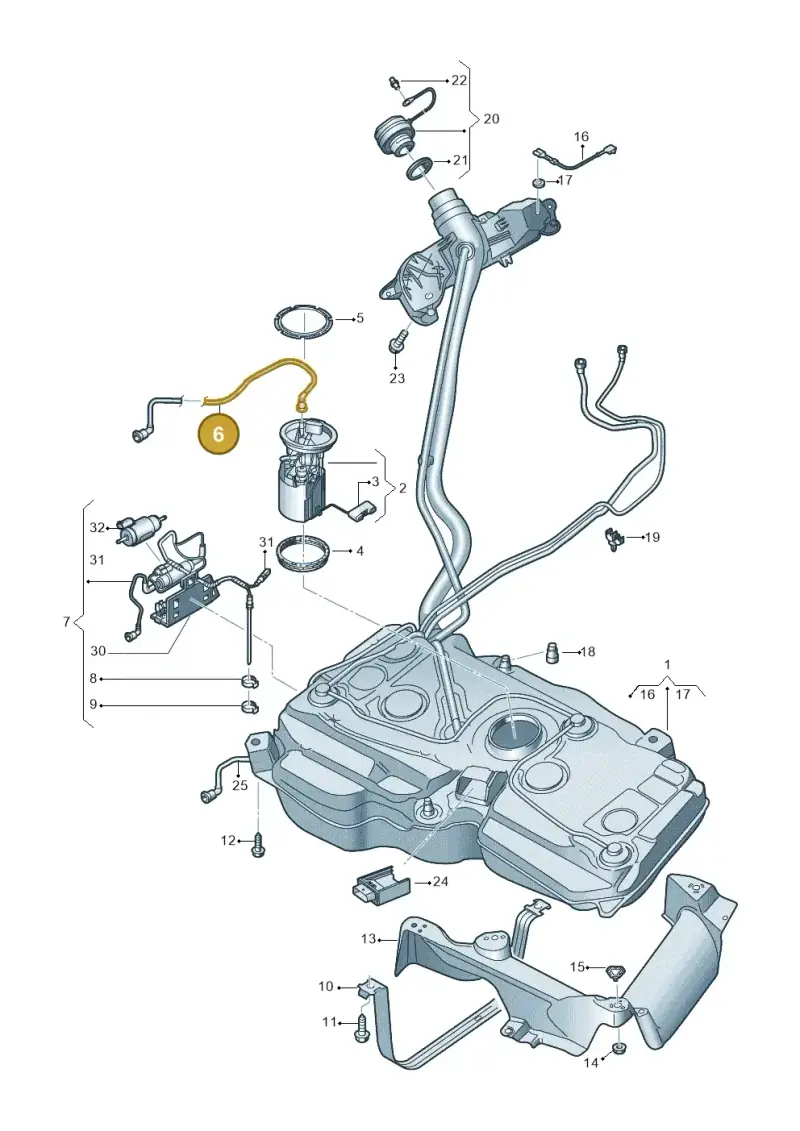 5QA201293G — Audi Q3 quattro (2018-2019) diagram 597201000, position 6