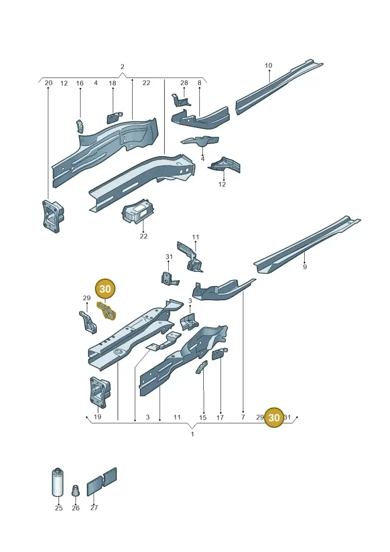 5QA805453 — Audi Q3 quattro (2018-2019) diagram 884803011, position 30