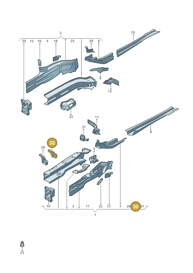5QA805453 — Audi RSQ3 Sportback (2019-2024) diagram f3z803001, position 30
