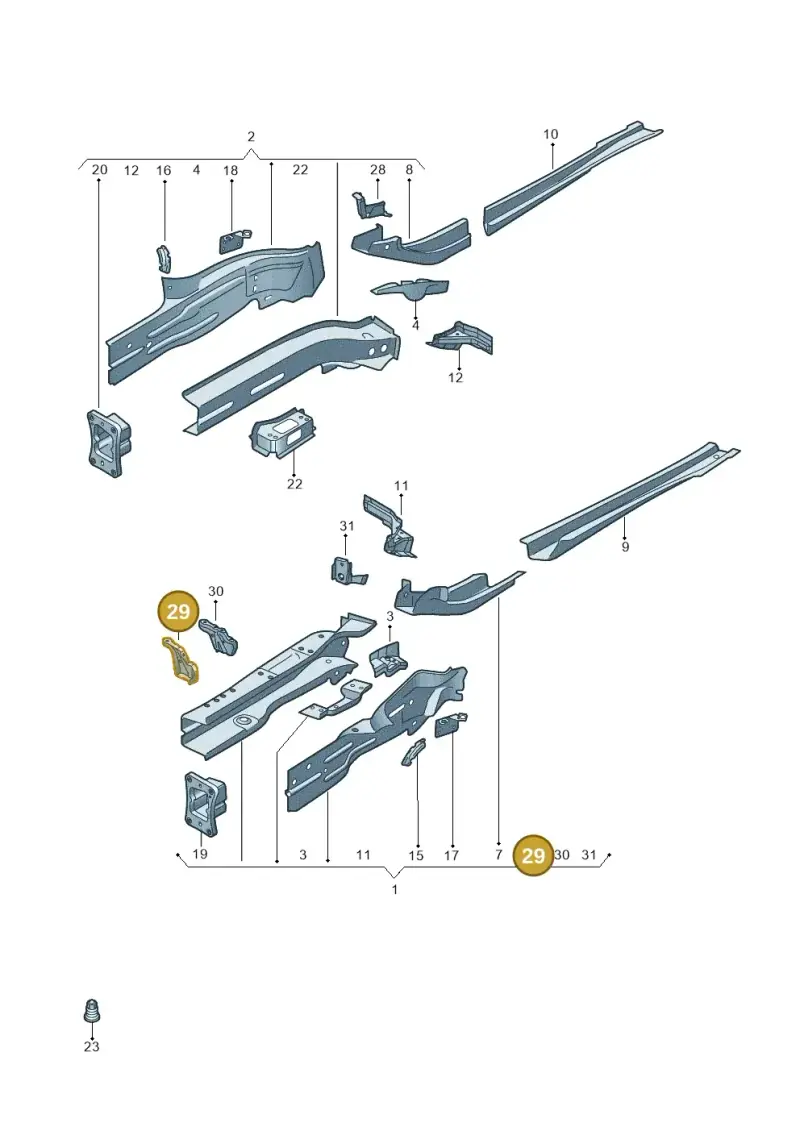 5QA805454 — Audi RSQ3 Sportback (2019-2024) diagram f3z803001, position 29