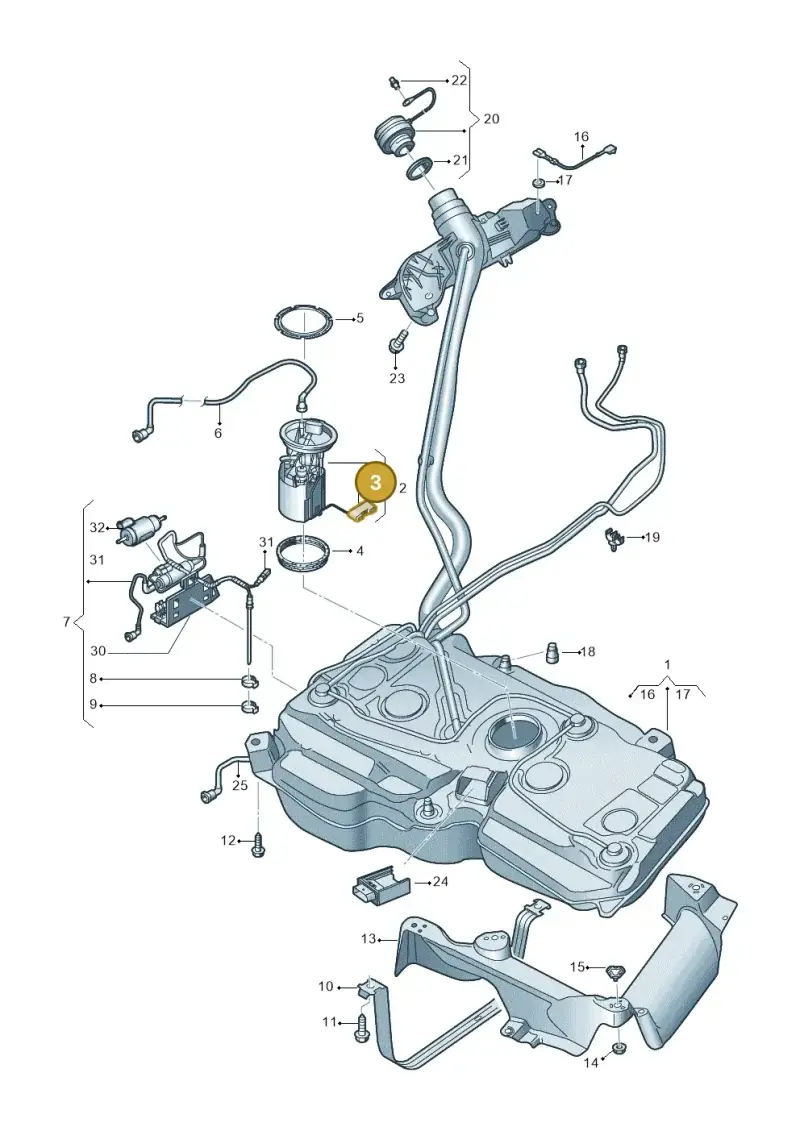 5QA919673A — Audi Q3 quattro (2018-2019) diagram 597201000, position 3