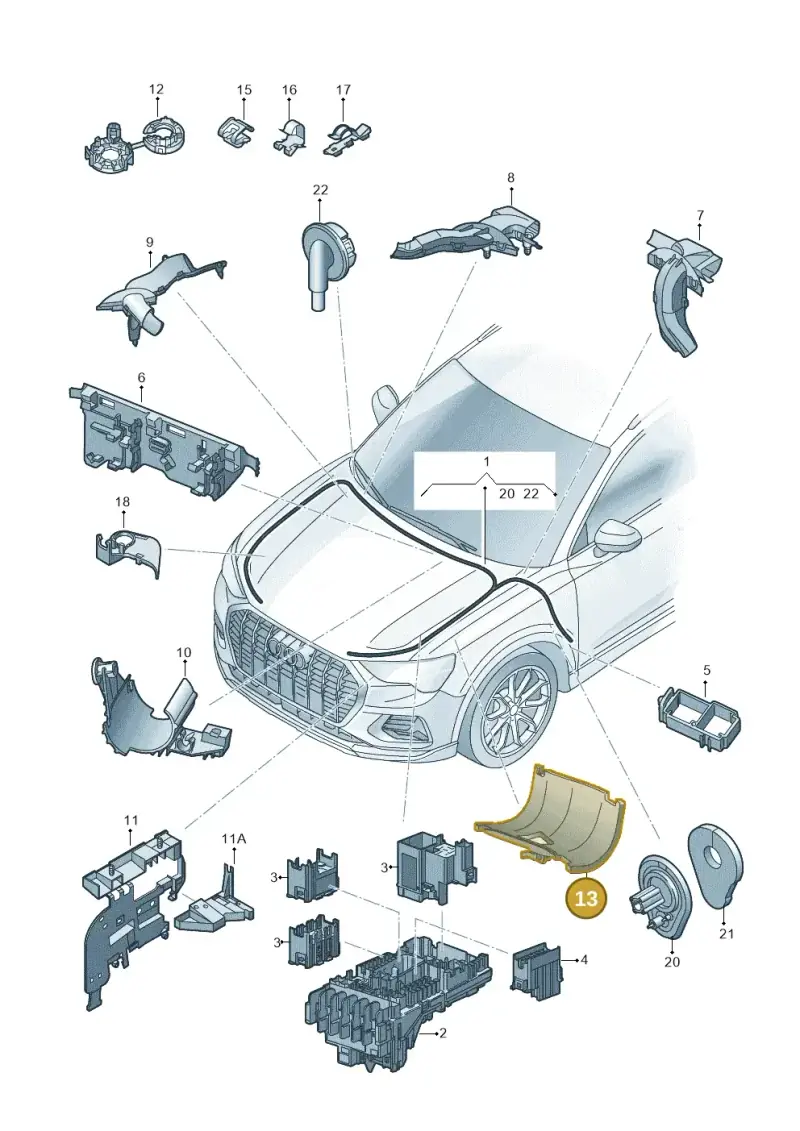 5QA971615A — Audi RSQ3 Sportback (2019-2024) diagram 597971860, position 13