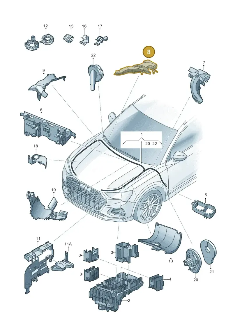 5QA971860A — Audi RSQ3 Sportback (2019-2024) diagram 597971860, position 8
