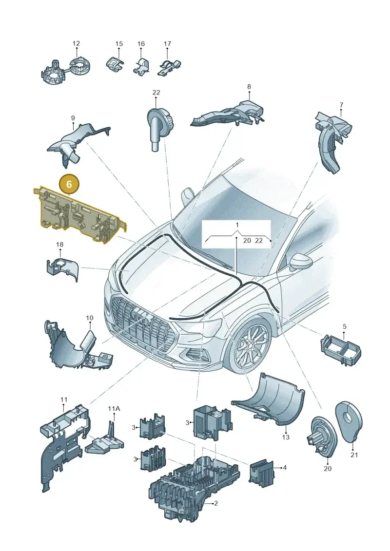 5QA971890A — Audi RSQ3 Sportback (2019-2024) diagram 597971860, position 6