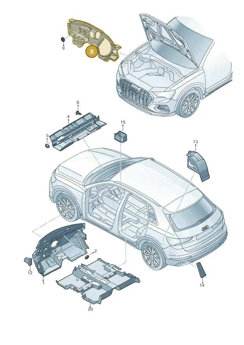 5QC863353C — Audi RSQ3 Sportback (2019-2024) diagram 597863200, position 8