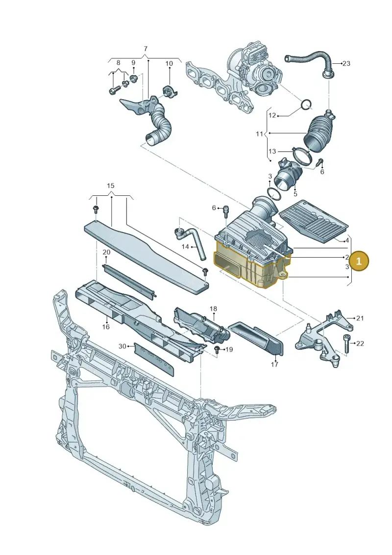 5QF129607B — Audi A3 Sportback (2019-2021) diagram 793129060, position 1