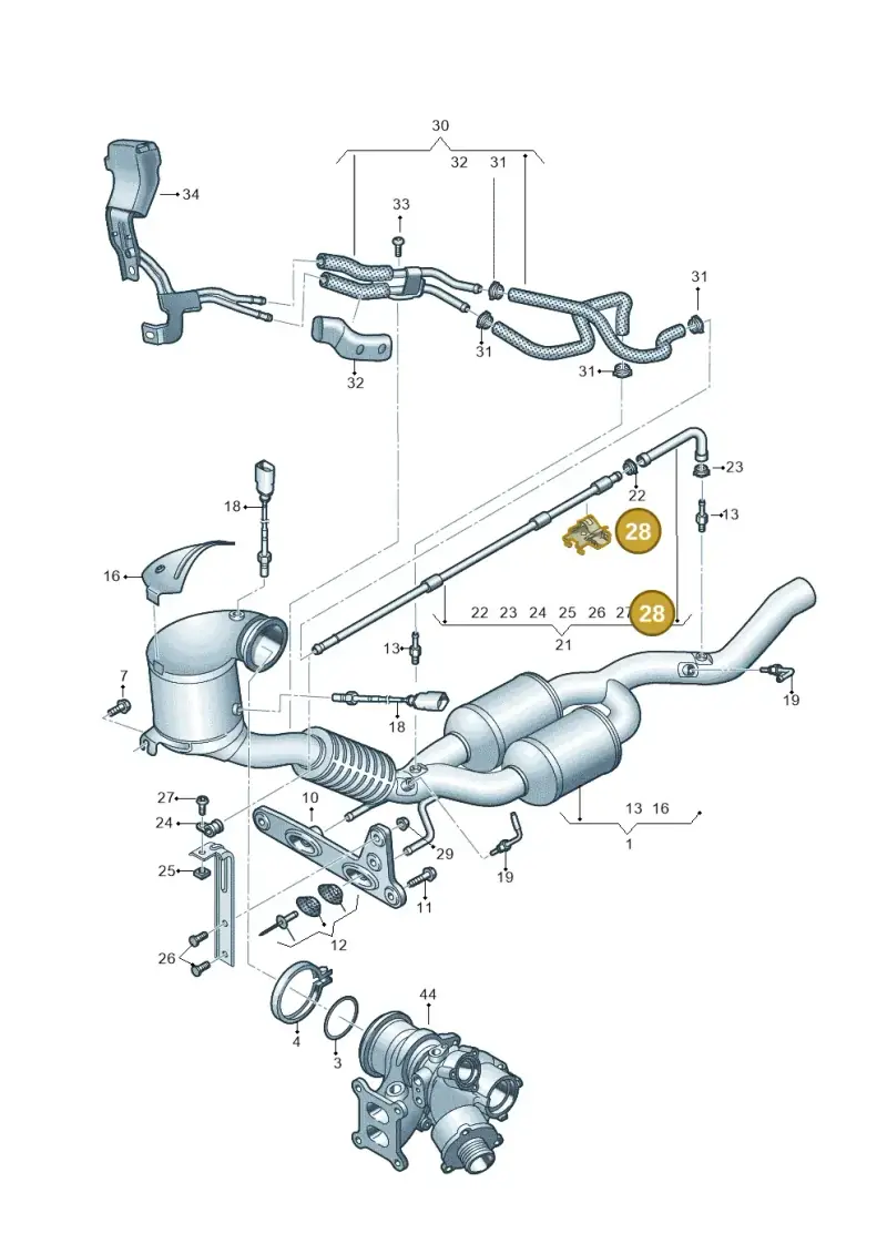 5QF131213 — Audi Q3 quattro (2018-2019) diagram 597253340, position 28