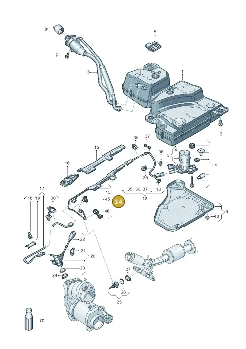 5QF131961B — Audi Q3 quattro (2018-2019) diagram 597201410, position 14