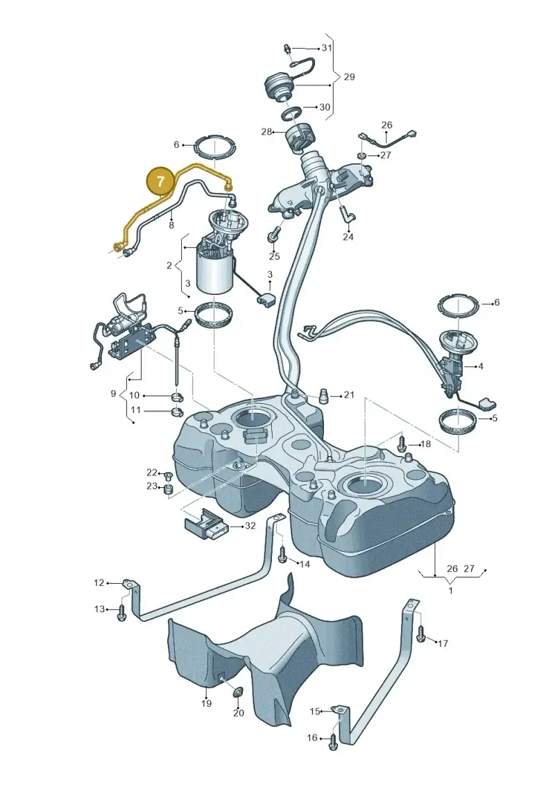 5QF201293E — Audi Q3 quattro (2018-2019) diagram 597201150, position 7