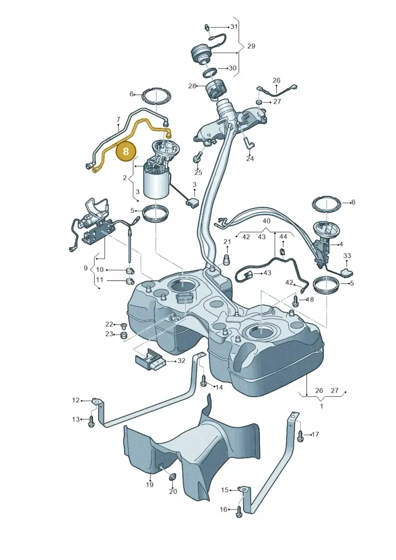 5QF201294B — Audi Q3 quattro (2018-2019) diagram 597201160, position 8