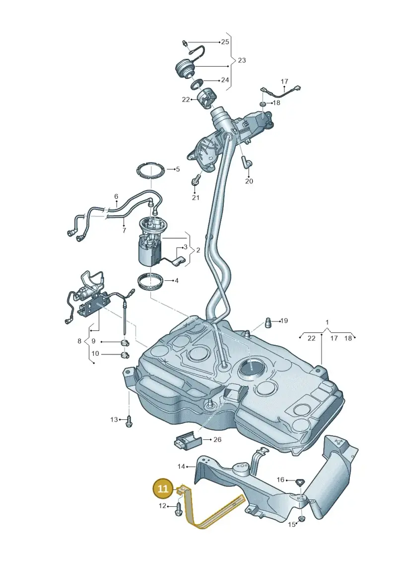 5QF201656A — Audi Q3 quattro (2018-2019) diagram 597201050, position 11