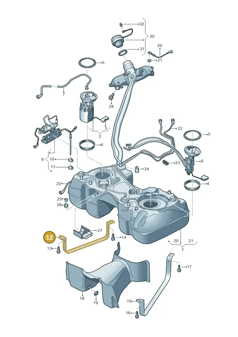 5QF201656D — Audi RSQ3 Sportback (2019-2024) diagram 597201100, position 12