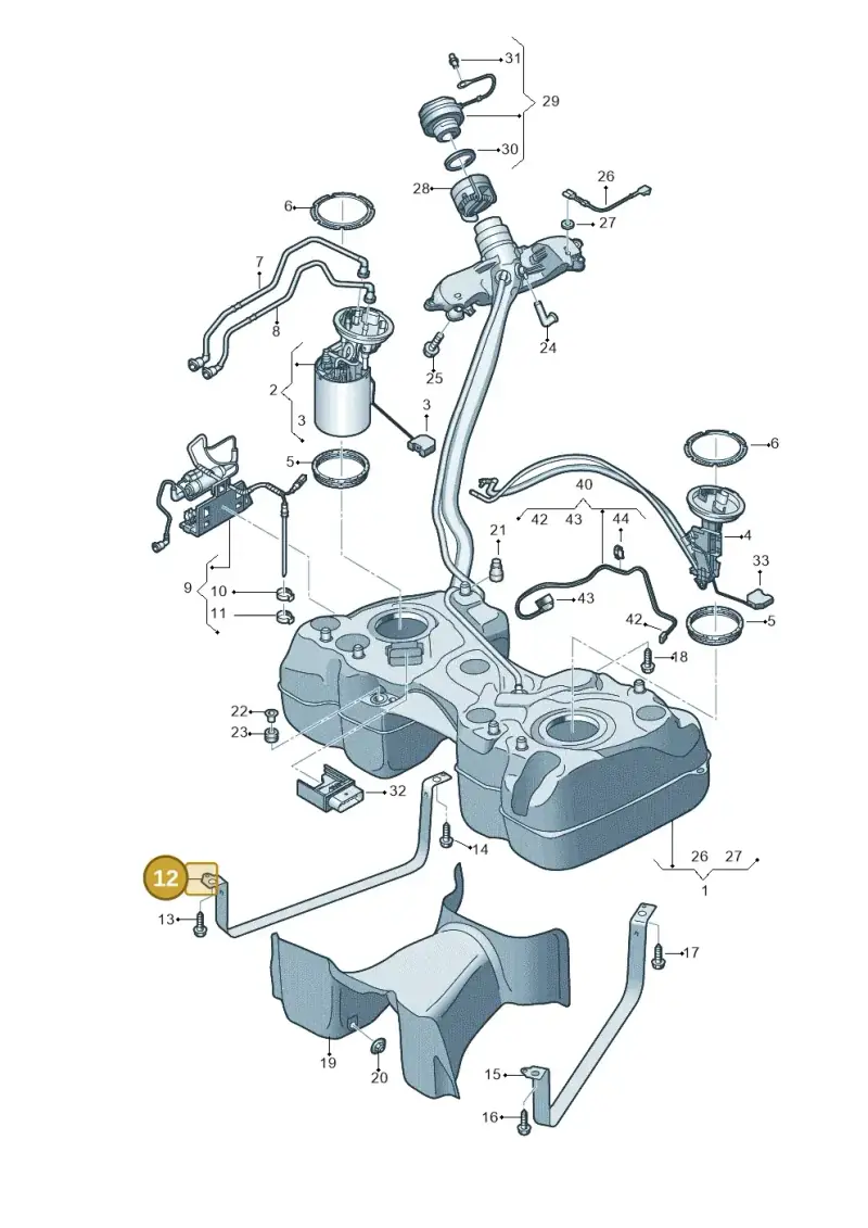 5QF201656D — Audi Q3 quattro (2018-2019) diagram 597201160, position 12