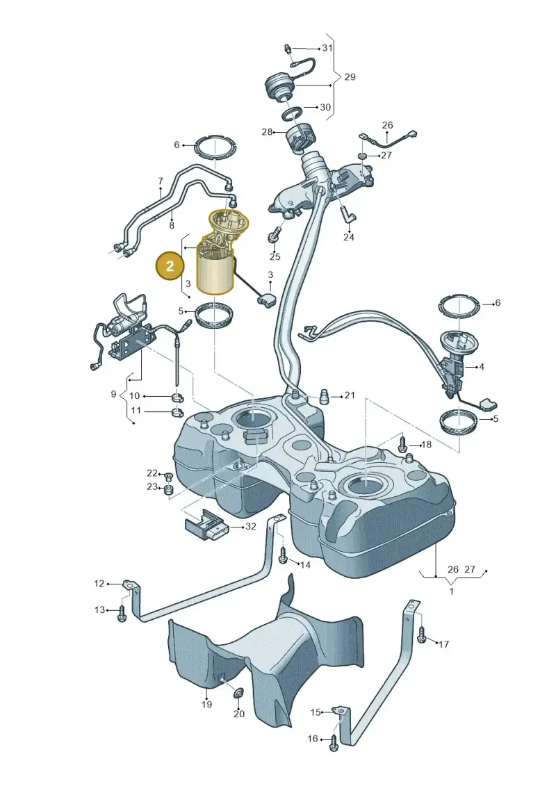 5QF919088B — Audi Q3 quattro (2018-2019) diagram 597201150, position 2