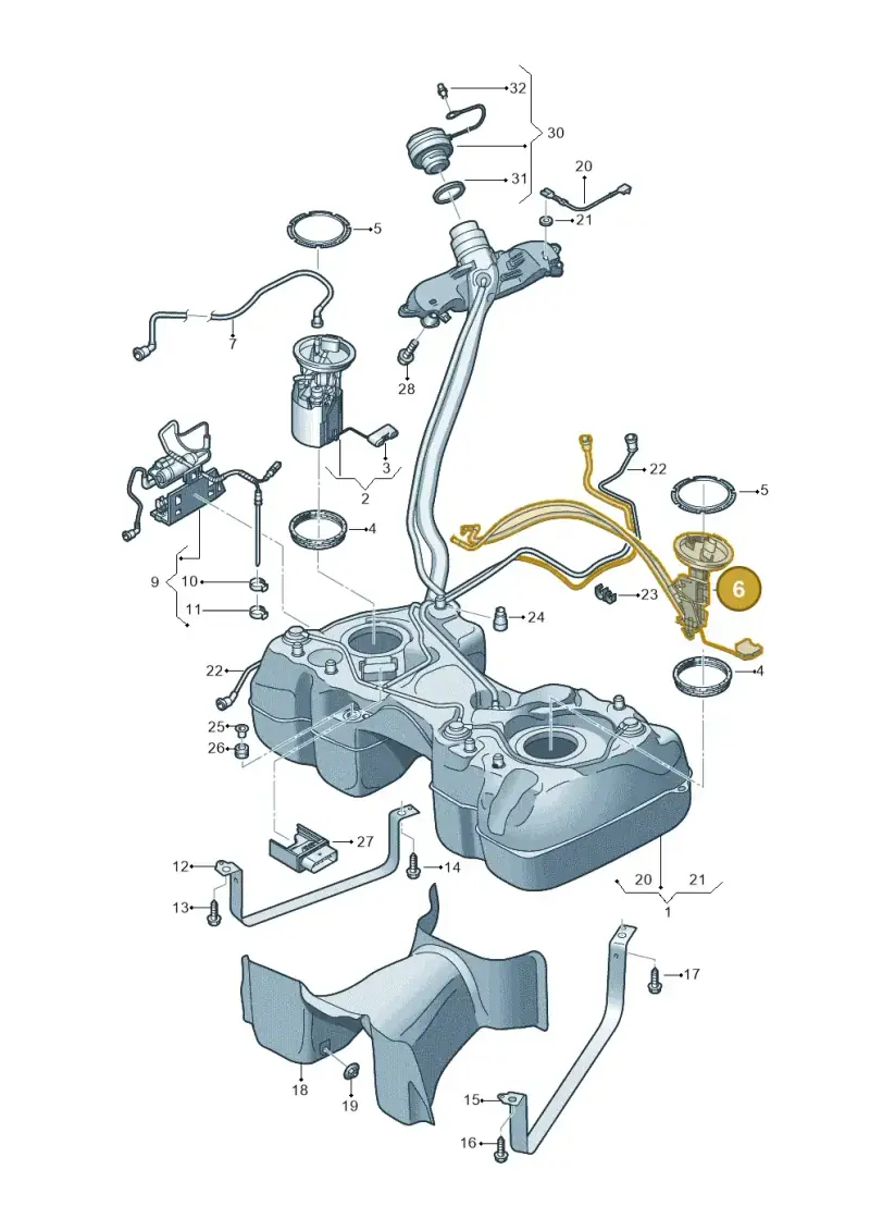 5QF919673AD — Audi Q3 quattro (2018-2019) diagram 597201100, position 6