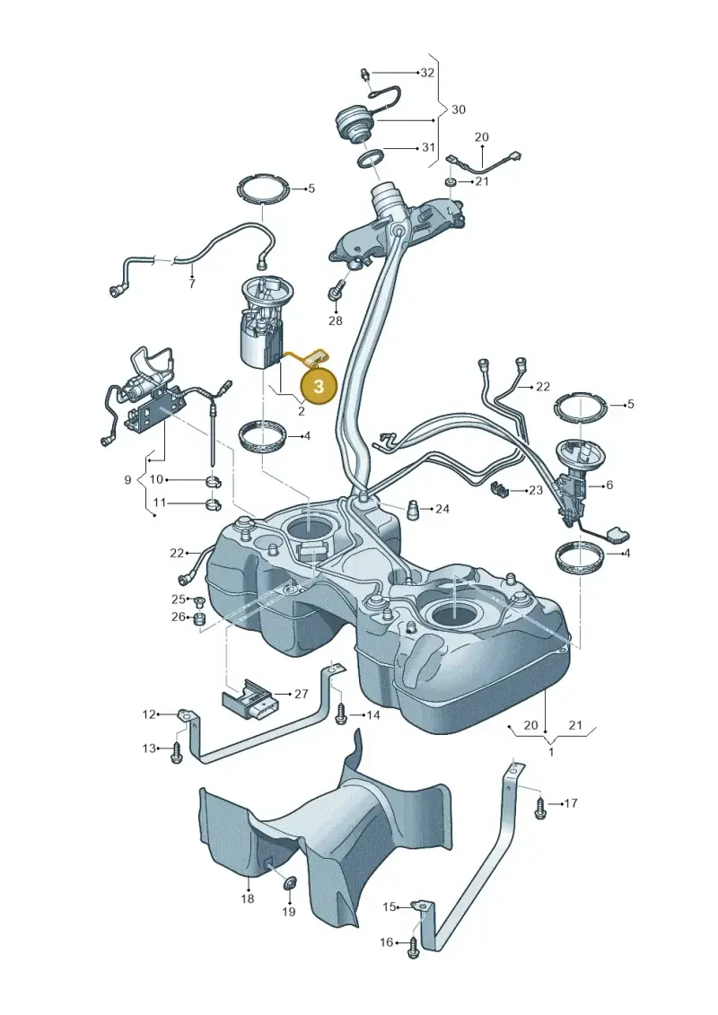 5QF919673F — Audi RSQ3 Sportback (2019-2024) diagram 597201100, position 3