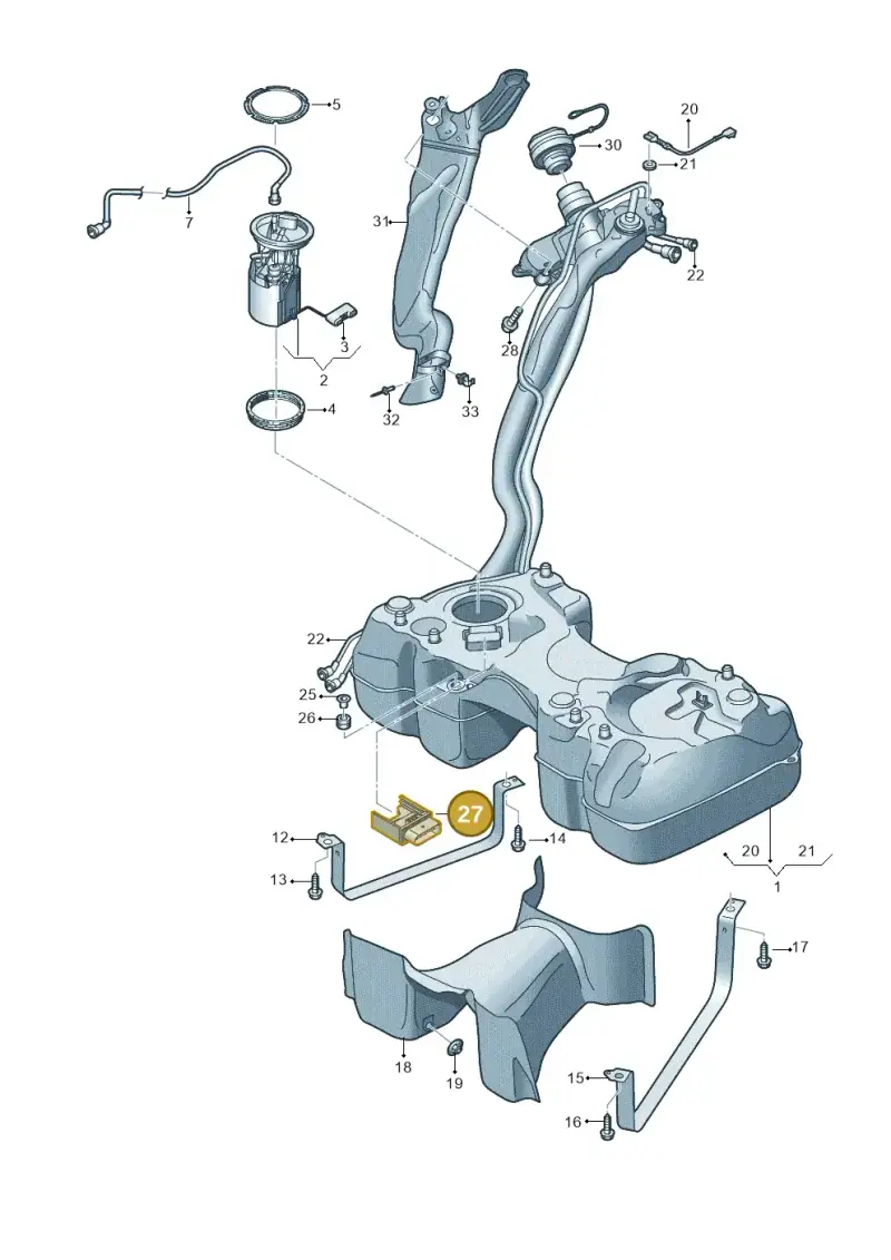 5QJ906093A — Audi Q3 quattro (2018-2019) diagram 597201110, position 27