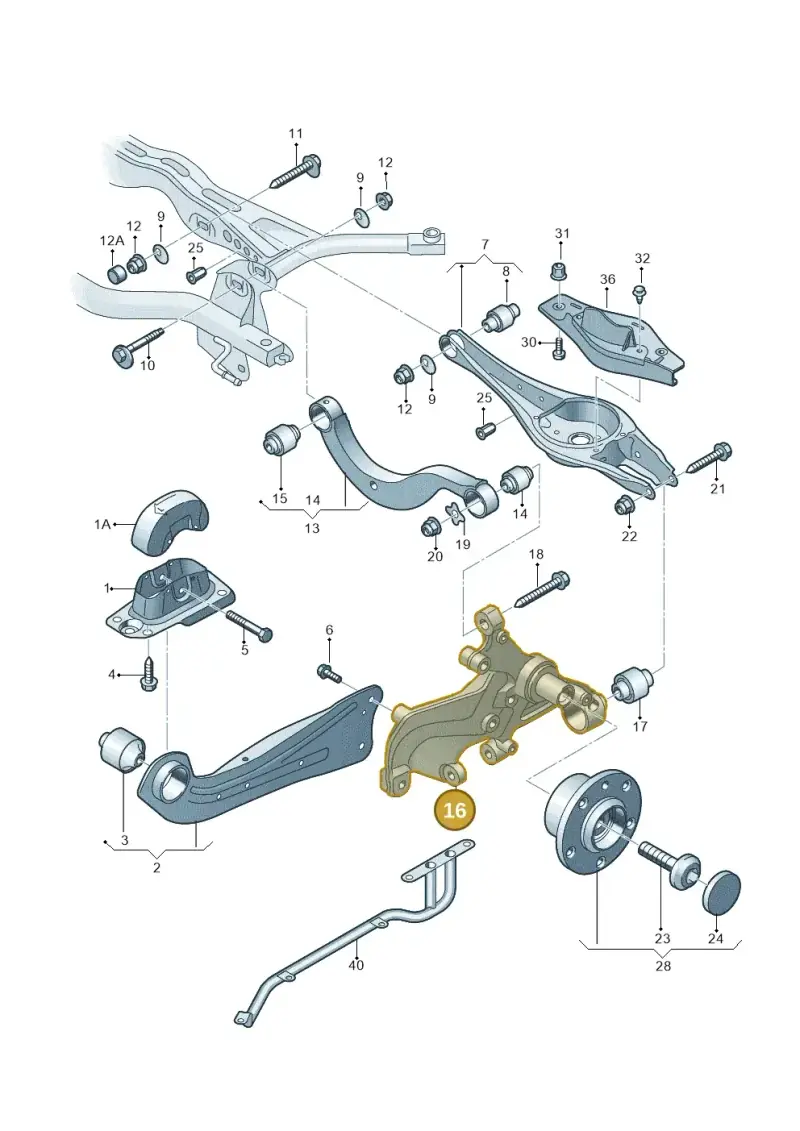 5QM505436 — Audi A3 Limousine 2.0 (2015-2016) diagram 745505050, position 16