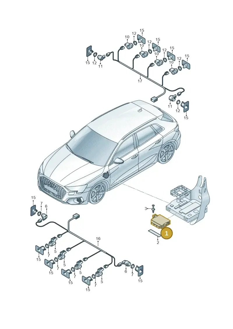 5QS919300D — Audi A3 Sportback (2019-2021) diagram 596919200, position 1