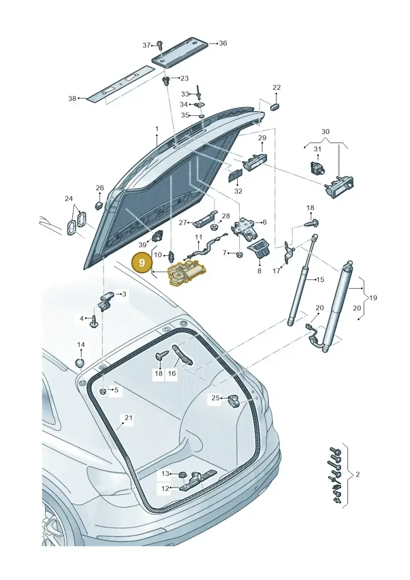 5TA827887C — Audi RSQ3 Sportback (2019-2024) diagram 597827000, position 9