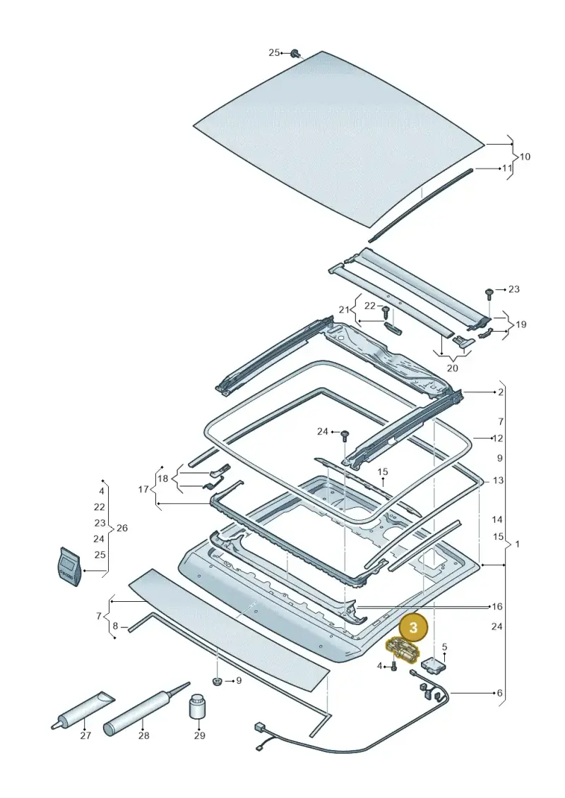5TA877795 — Audi A3 Sportback (2019-2021) diagram 596877000, position 3