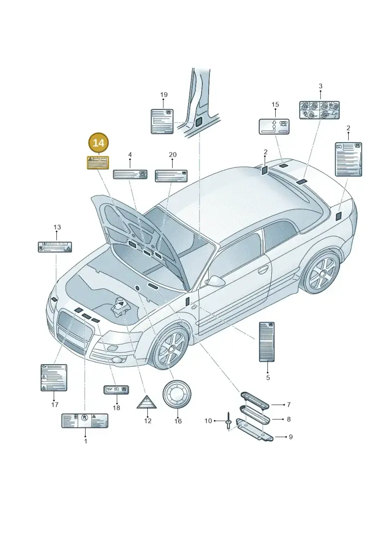 5W0010729C — Audi R8                08> (2007-) diagram 492010050, position 14