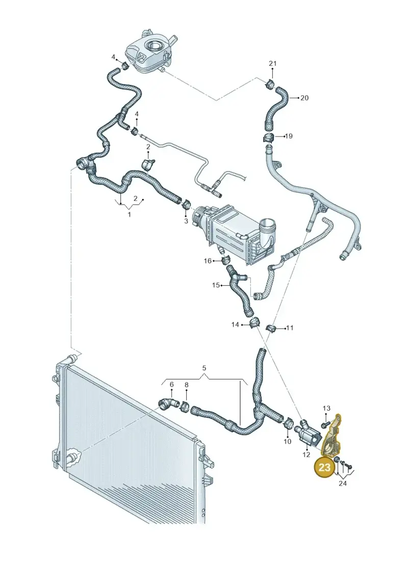 5WA121093F — Audi A1 sportback 1.0 (2018-) diagram 2f0121301, position 23