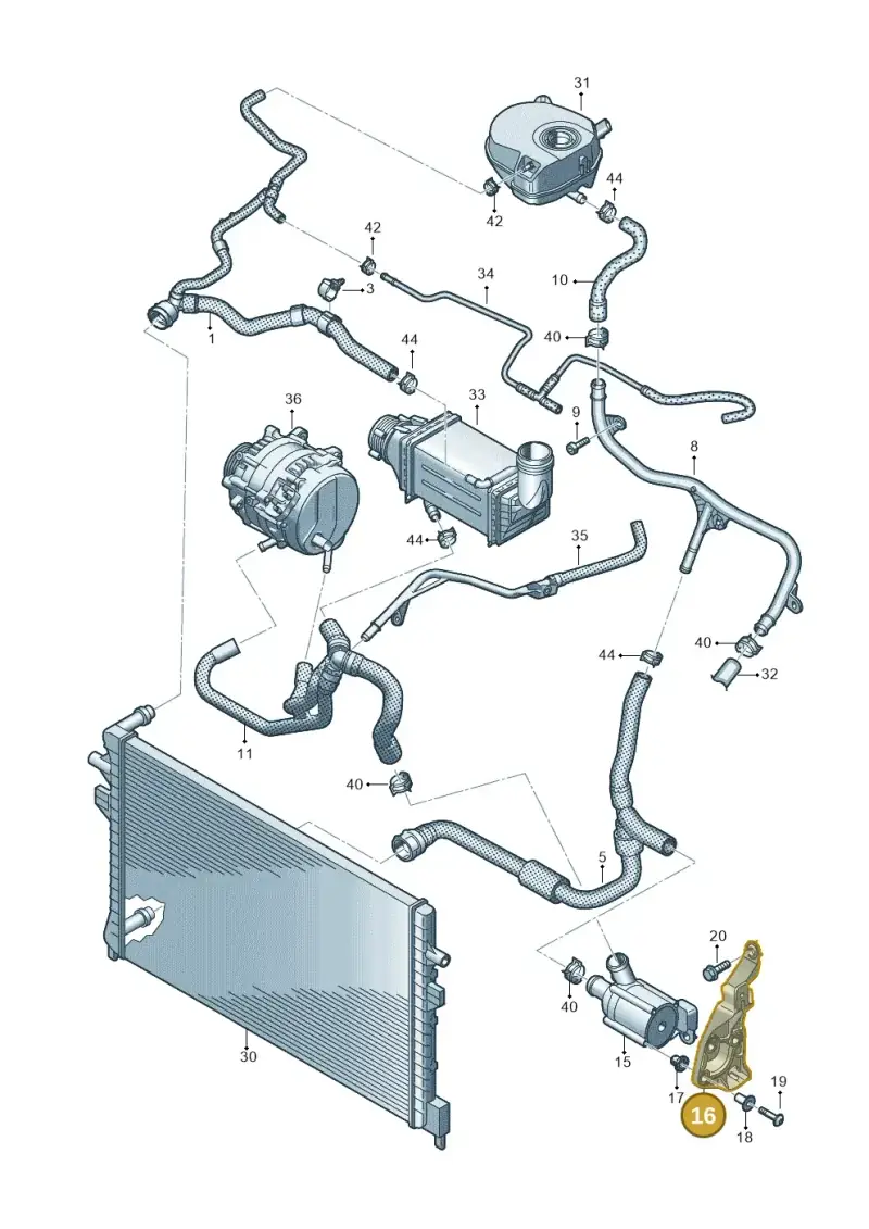 5WA121093J — Audi A3 Sportback (2019-2021) diagram 596121189, position 16