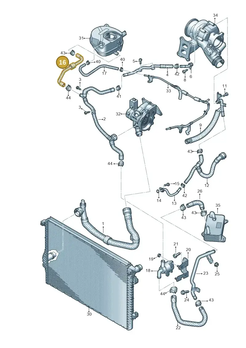 5WA121109D — Audi TTS Coupe 2.0 (2014-2023) diagram 850121122, position 16
