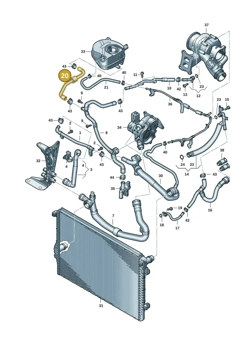 5WA121109D — Audi A3 Sportback (2019-2021) diagram 596121058, position 20