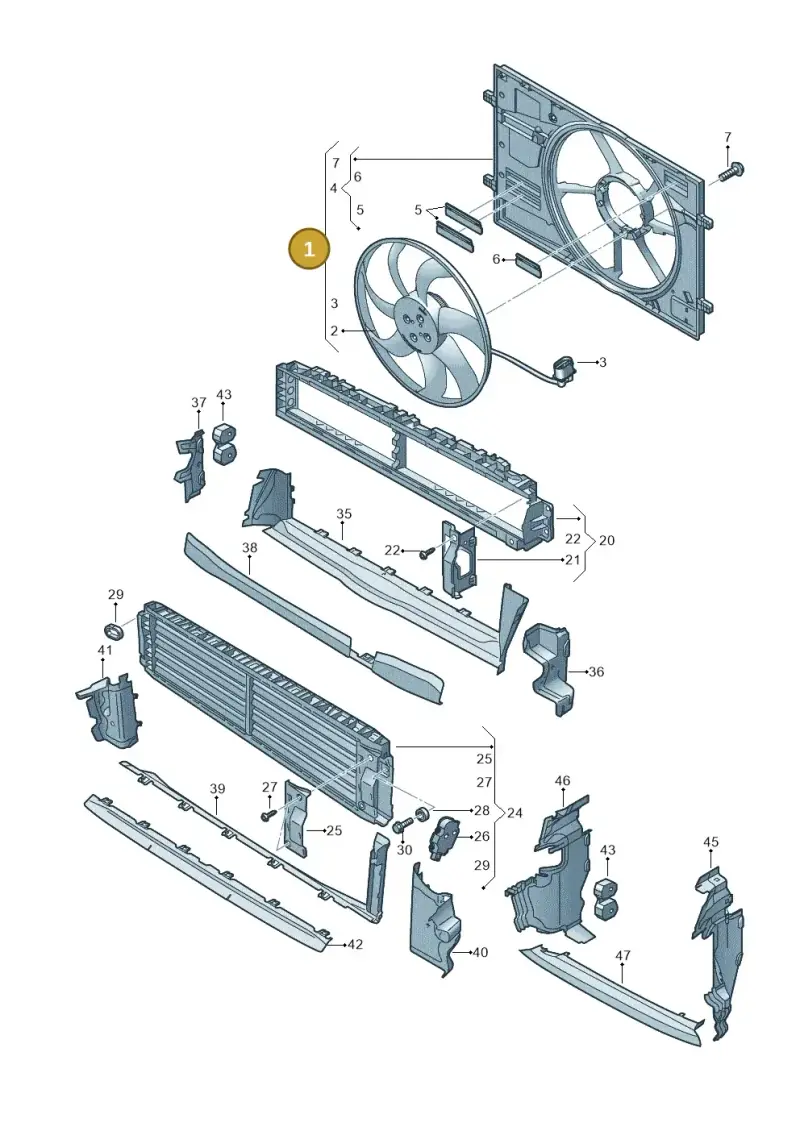 5WA121203G — Audi A3 Sportback (2019-2021) diagram 596121910, position 1