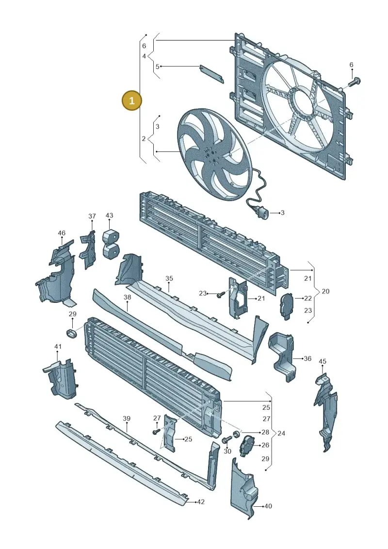 5WA121203L — Audi A3 Sportback (2019-2021) diagram 596121965, position 1