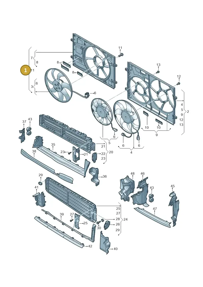 5WA121203P — Audi A3 Sportback (2019-2021) diagram 596121930, position 1