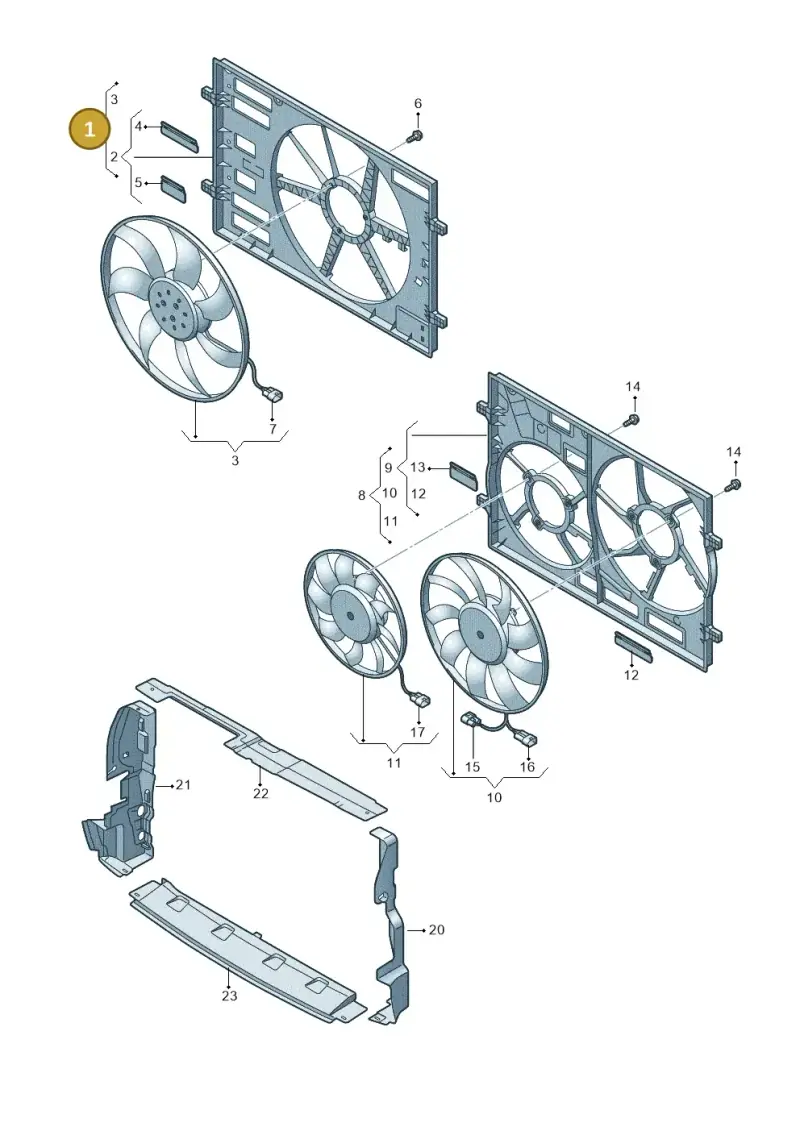 5WA121203P — Audi Q3 quattro (2018-2019) diagram 597121900, position 1