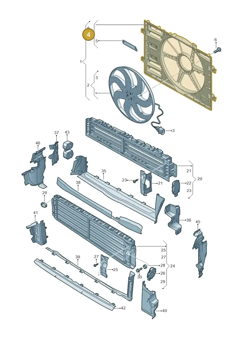 5WA121205D — Audi A3 Sportback (2019-2021) diagram 596121965, position 4