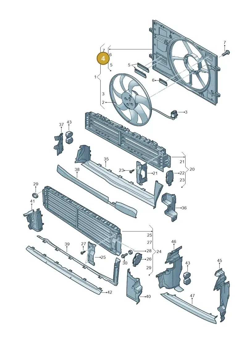 5WA121205D — Audi A3 Sportback (2019-2021) diagram 596121970, position 4