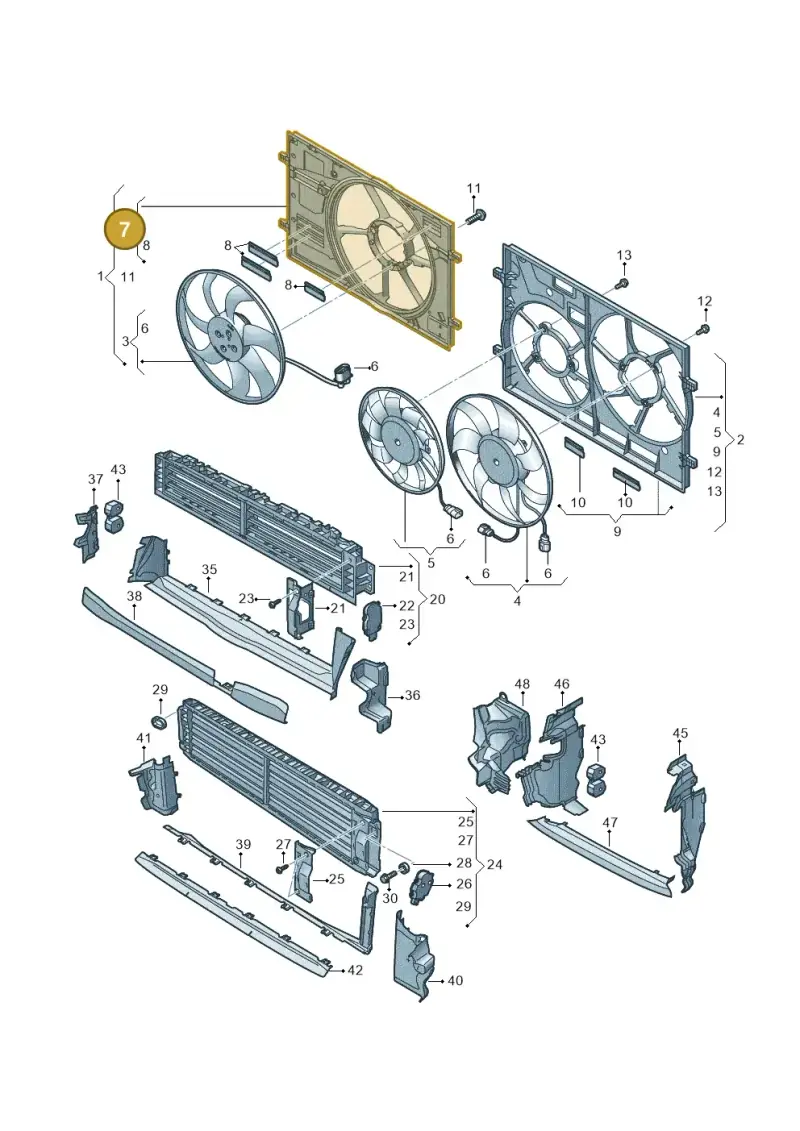 5WA121205E — Audi A3 Sportback (2019-2021) diagram 596121930, position 7