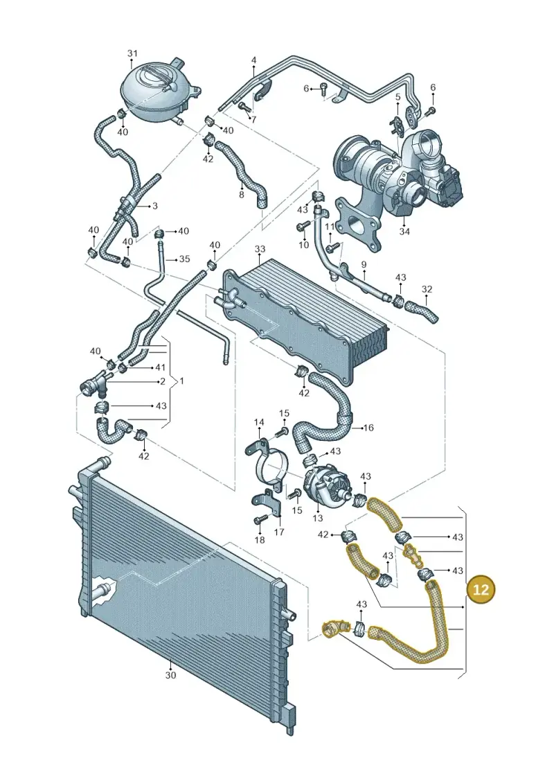5WA122051J — Audi A3 Sportback (2019-2021) diagram 596121117, position 12