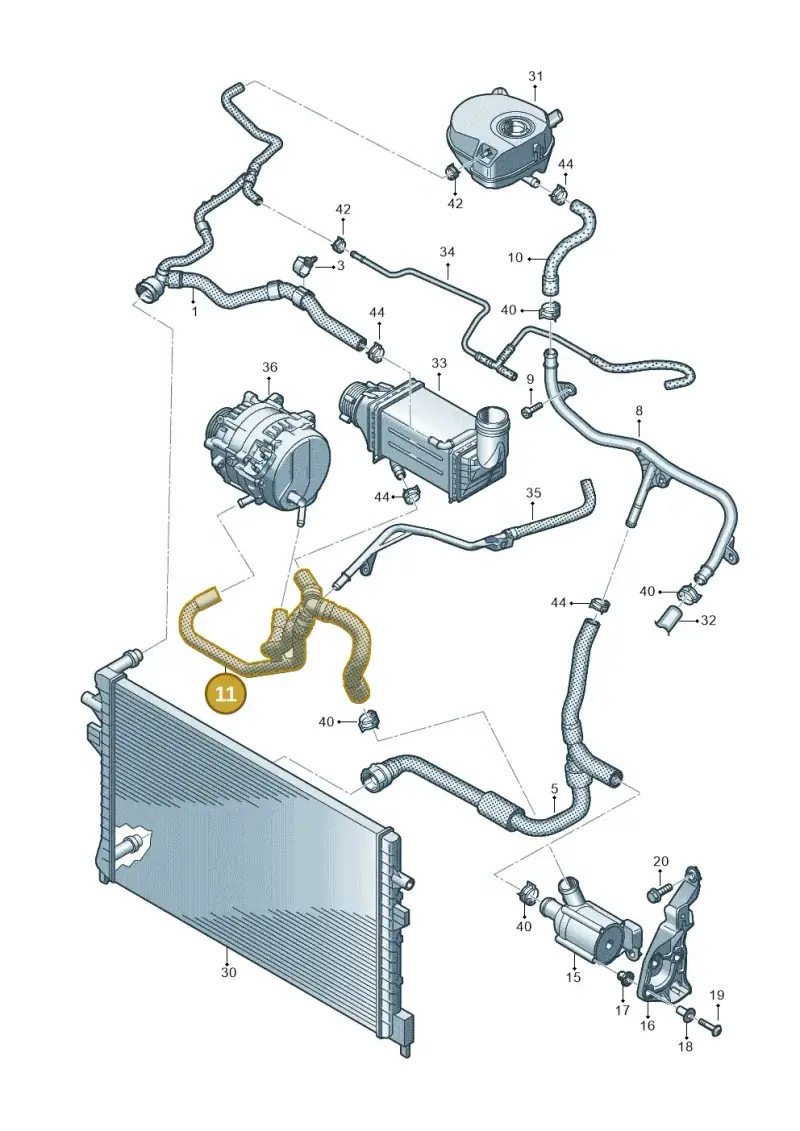 5WA122063C — Audi A3 Sportback (2019-2021) diagram 596121189, position 11
