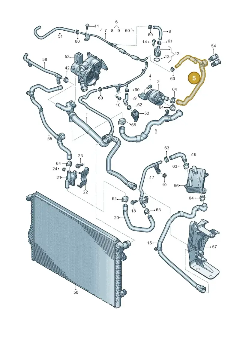 5WA122157AC — Audi A3 Sportback (2019-2021) diagram 596121056, position 5